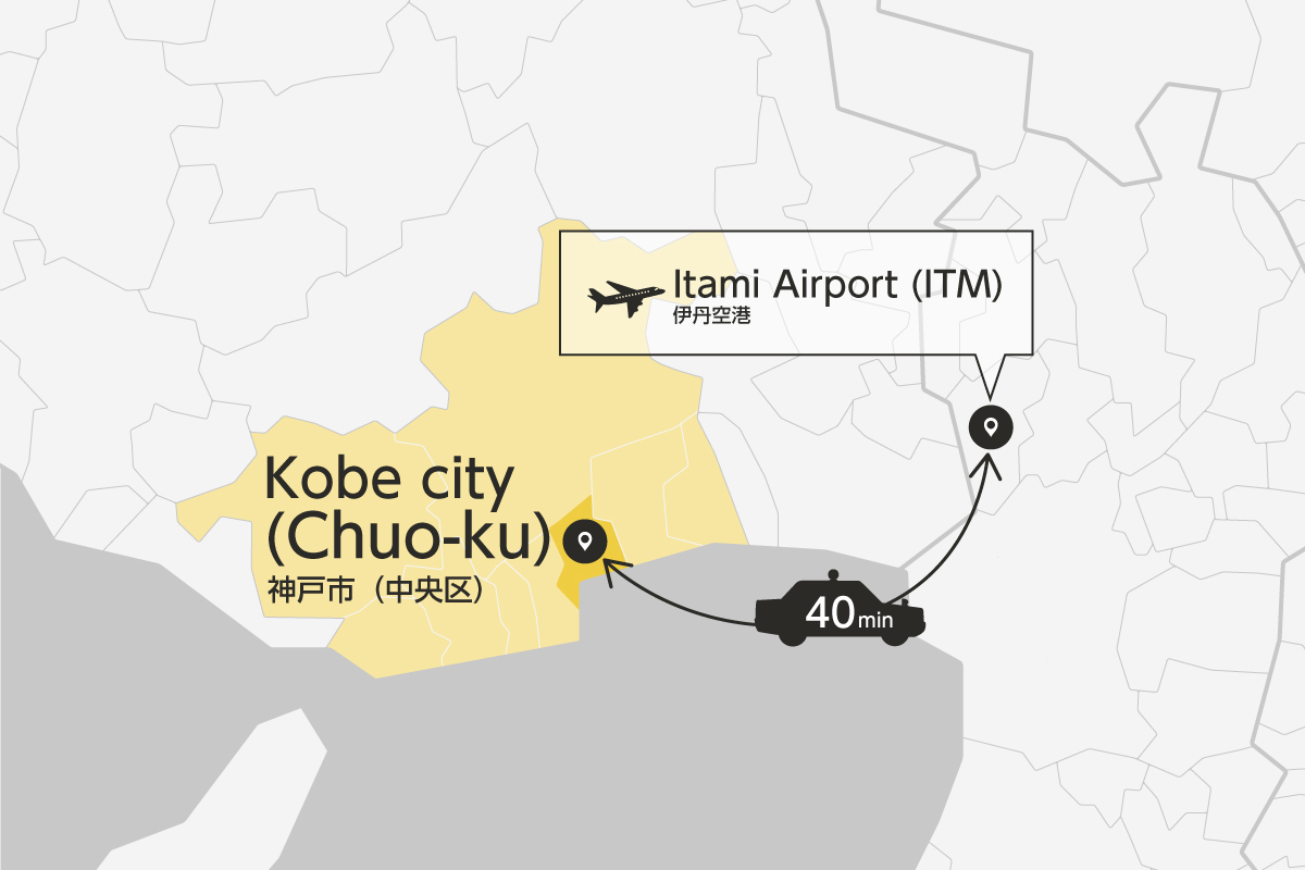 Itami Airport and Kobe City Private Transfer