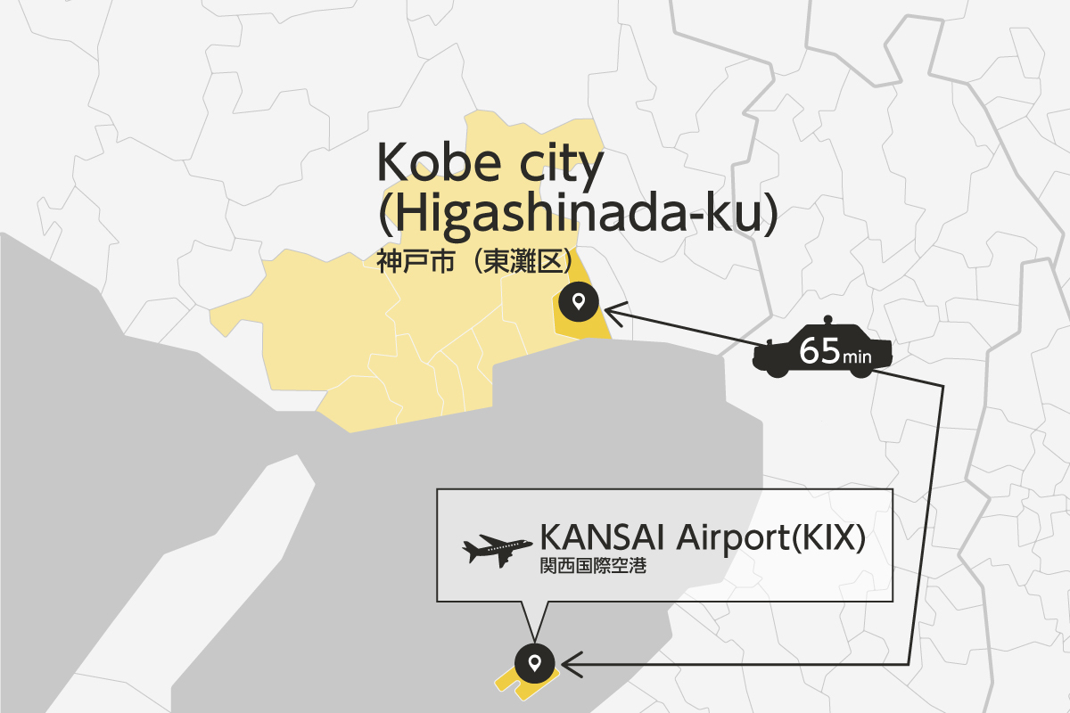 Kansai Airport and Kobe City Higashinada-ku Private Transfer