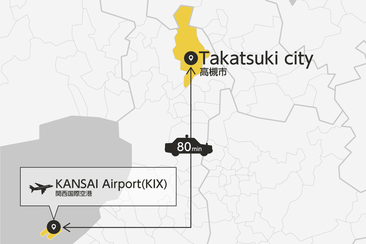 Kansai Airport and Takatsuki City Private Transfer