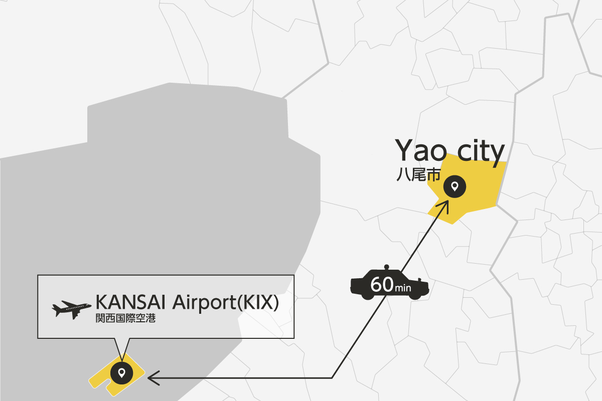 Kansai Airport and Yao City Private Transfer