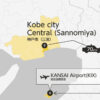 Private transfer map from Kobe City to KANSAI Airport