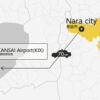 Private transfer map from Nara City to KANSAI Airport