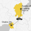 Private transfer map from/to Osaka City and Kyoto City