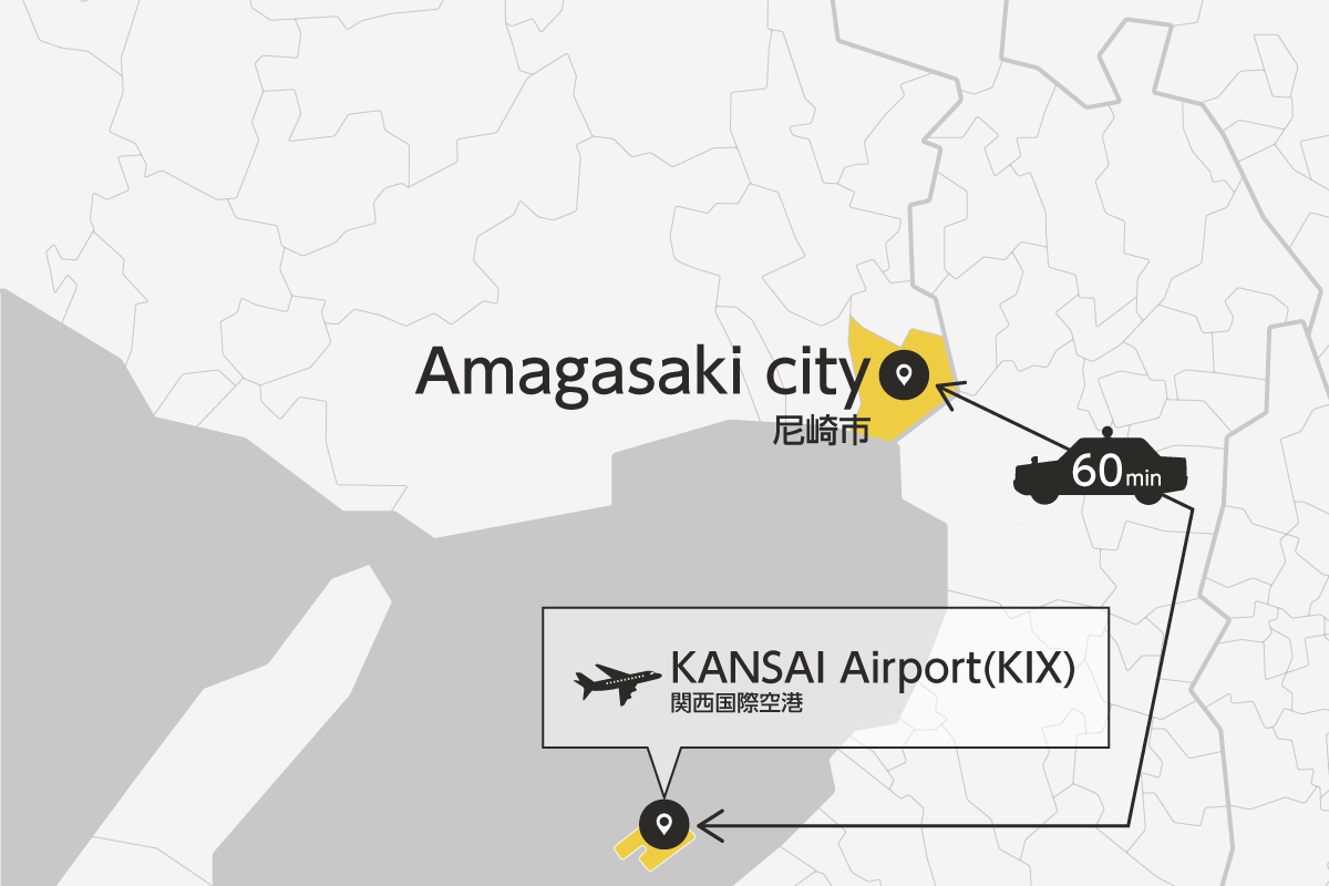 Kansai Airport and Amagasaki City Private Transfer
