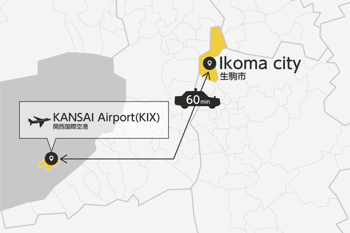 Kansai Airport and Ikoma City Private Transfer