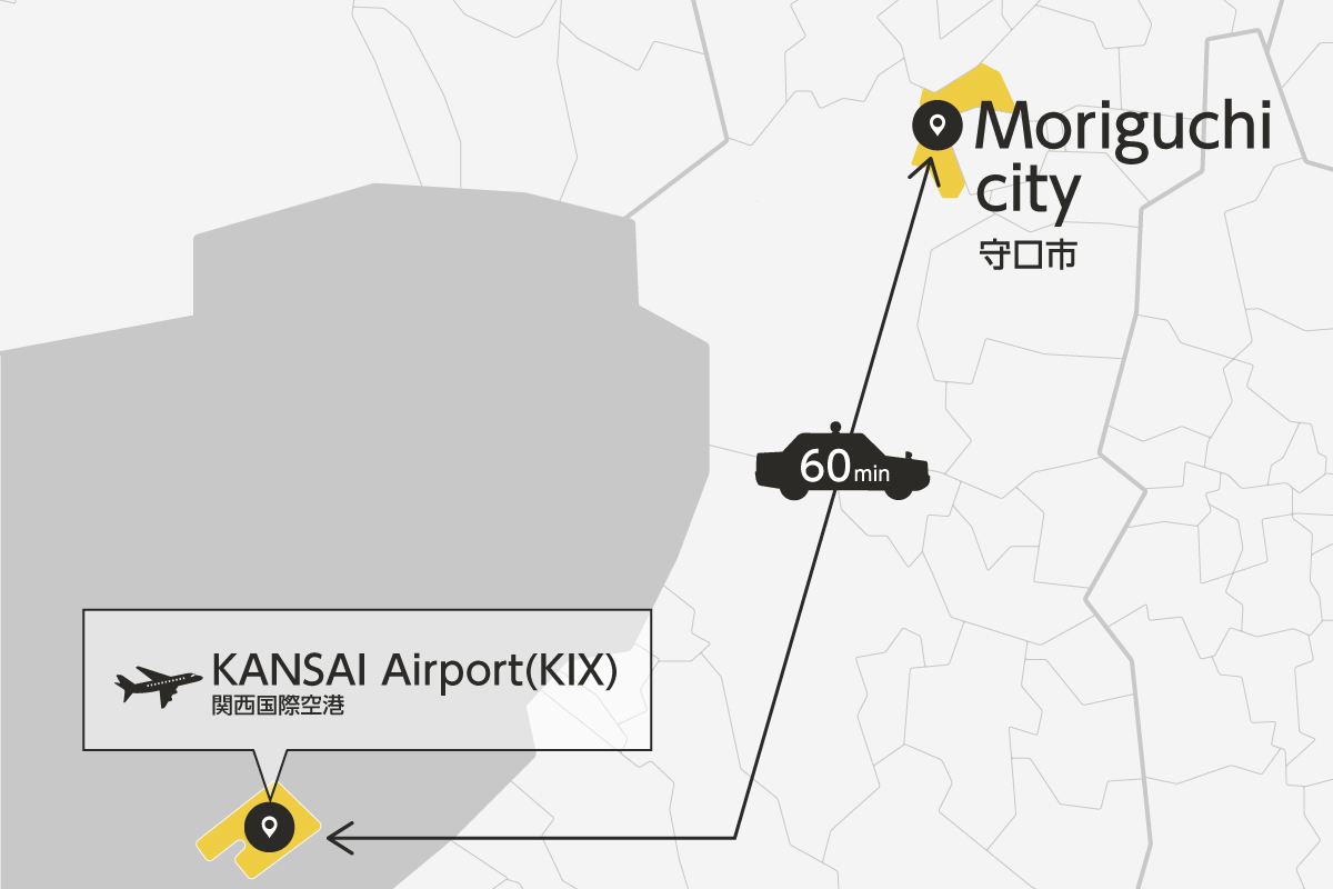 Kansai Airport and Moriguchi City Private Transfer