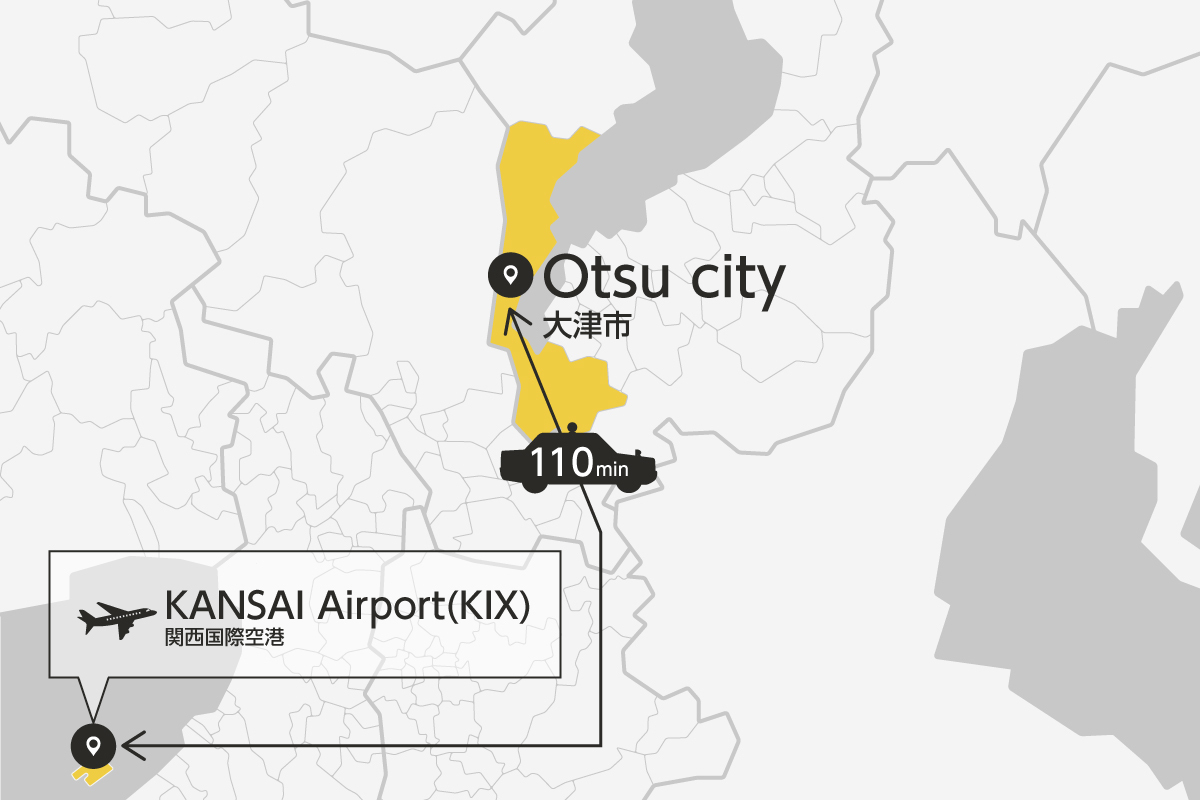Kansai Airport and Otsu City Private Transfer
