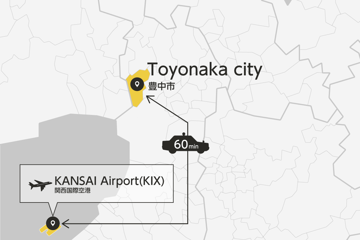 Kansai Airport and Toyonaka City Private Transfer