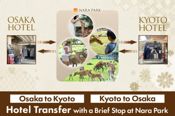 Osaka to Kyoto (or Kyoto to Osaka) Transfer with Nara Sightseeing